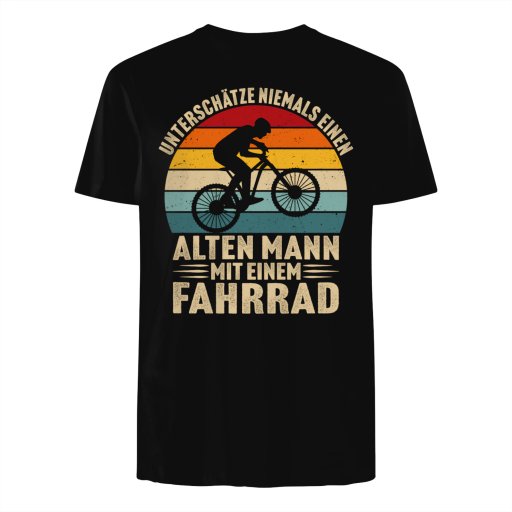 unterschätze niemals einen alten mann mit einem fahrrad t-shirt mountainbike 